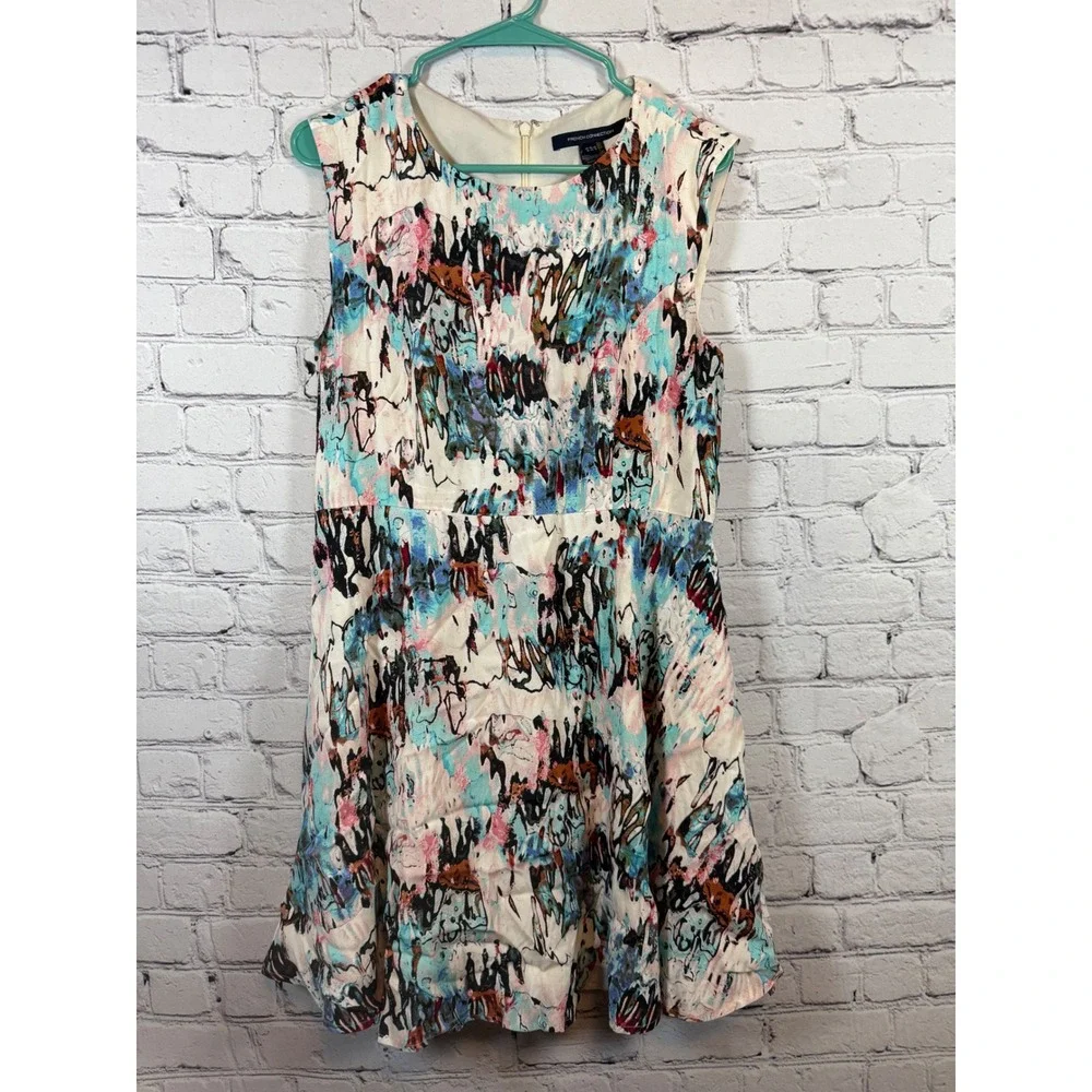 French Connection Sleeveless Dress Abstract Print Fit & Flare Size 10‎